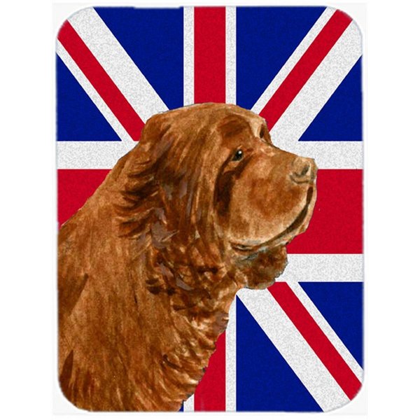 Skilledpower 7.75 x 9.25 In. Sussex Spaniel With English Union Jack British Flag Mouse Pad; Hot Pad Or Trivet SK631721